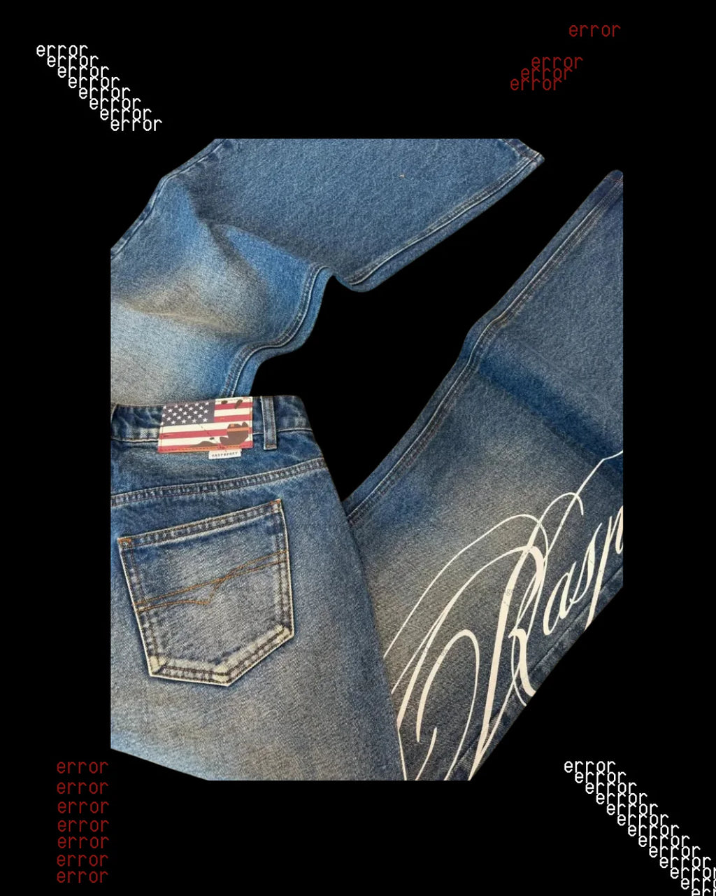 'SCRIPTED' FLARED DENIM