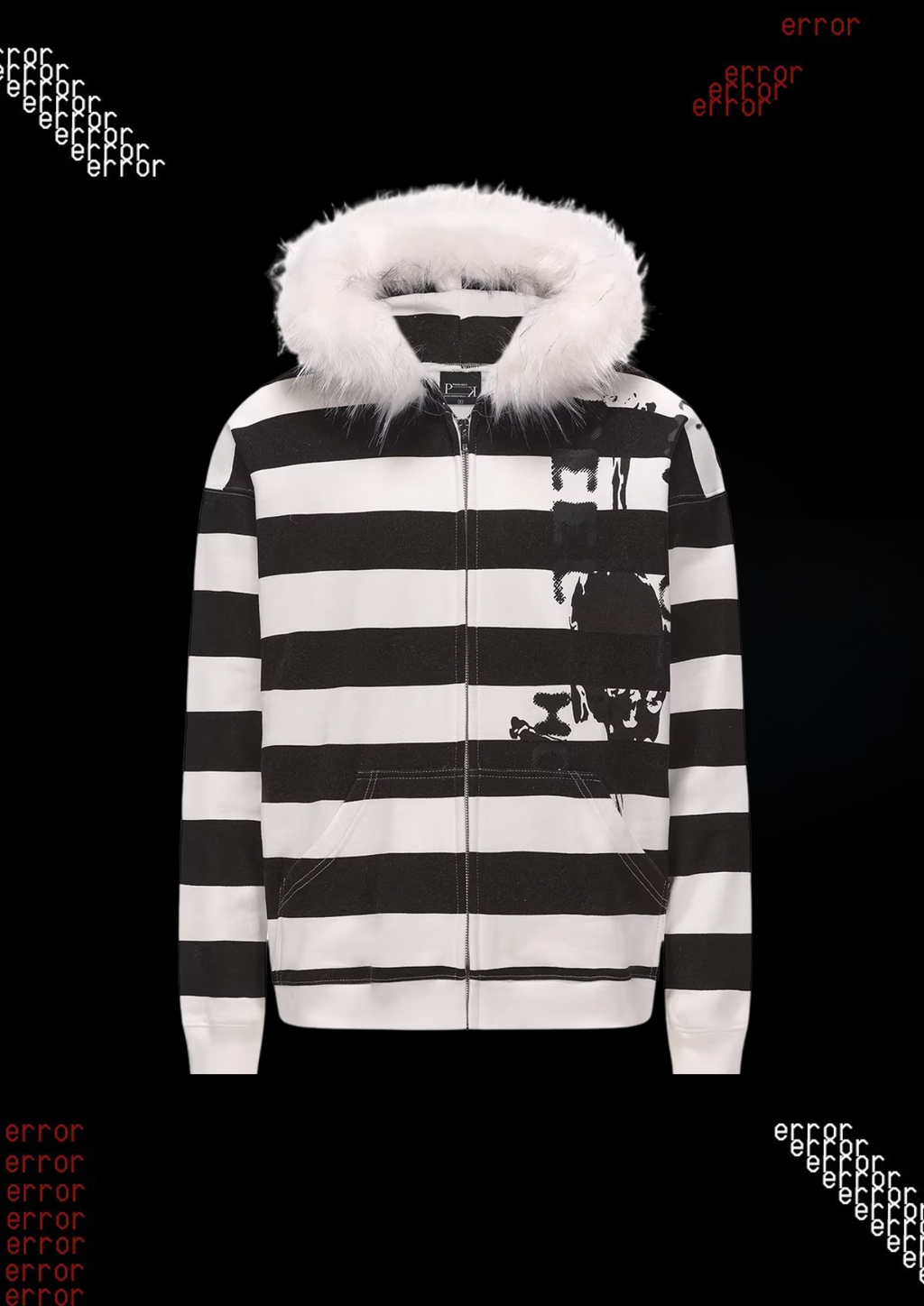 'STRIPED' FUR HOODIE