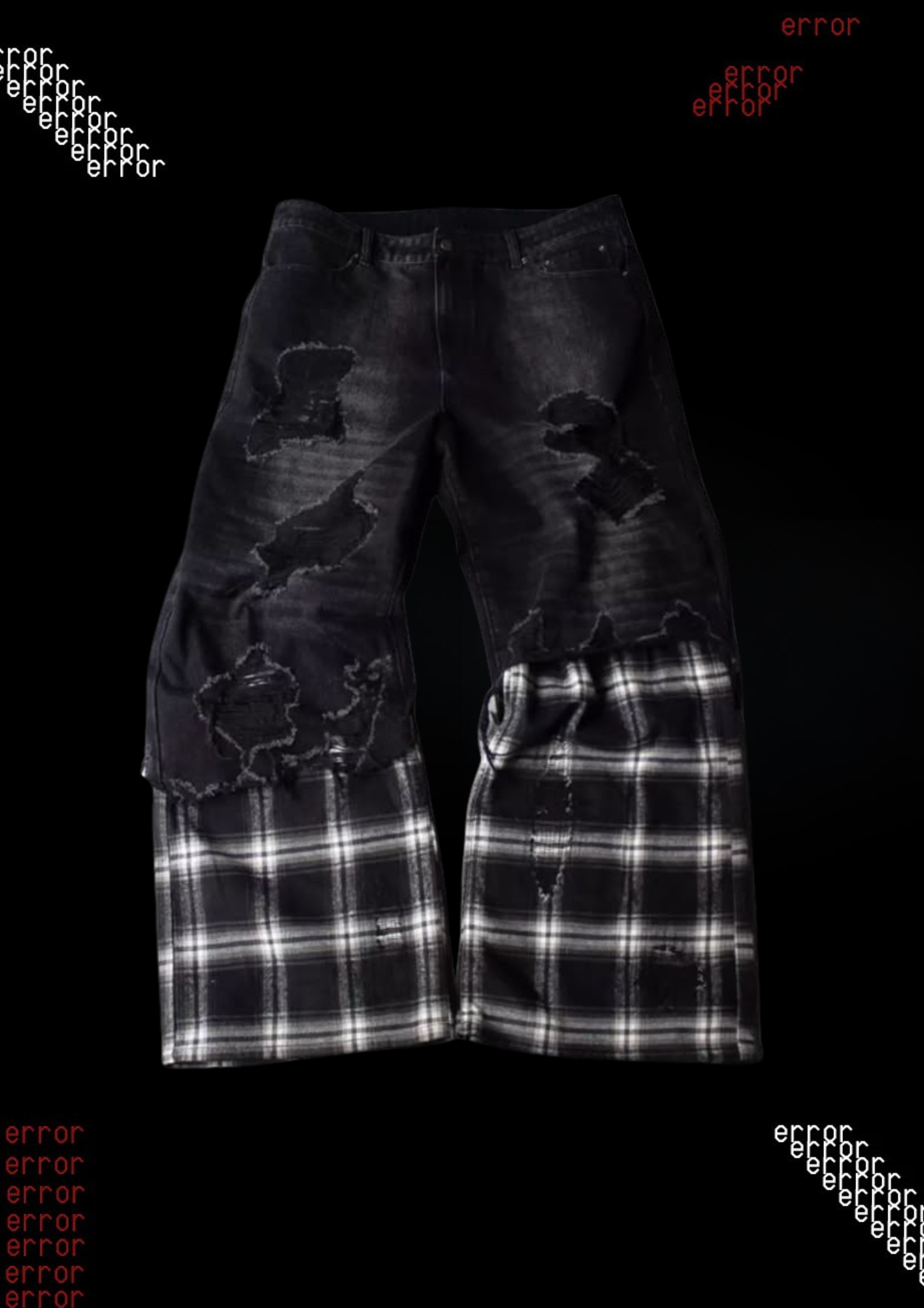 'PLAID' FLARED JEANS